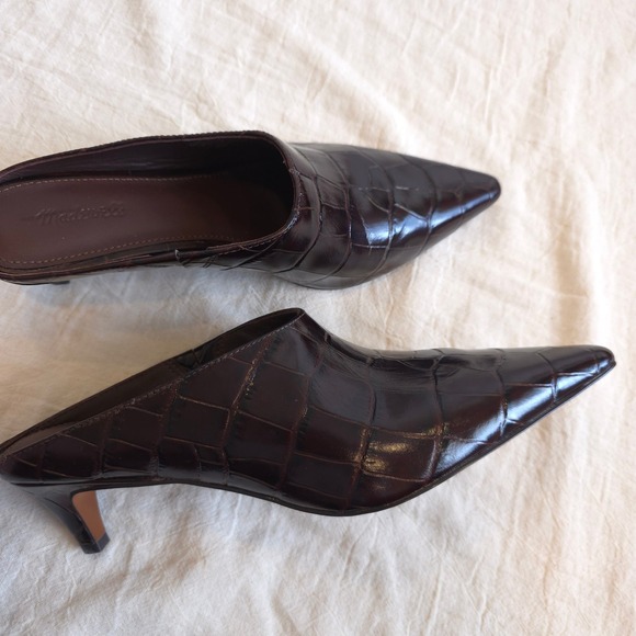 Madewell The Emilie Heeled Mule - Chocolate Raisin/ Size 7.5/ NY387 - Picture 4 of 7